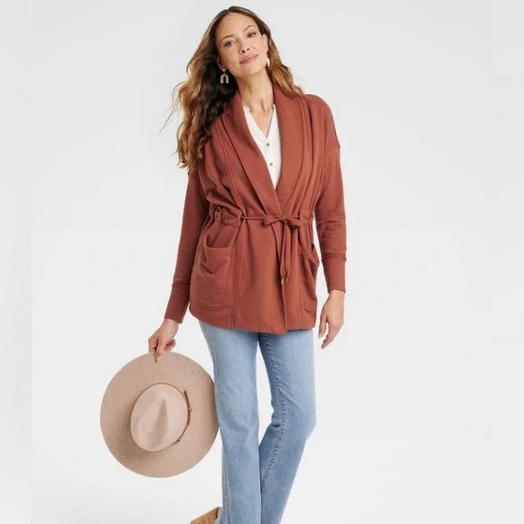 Knox Rose Women's Open Front Winter Drape Jacket - Picture 11 of 11